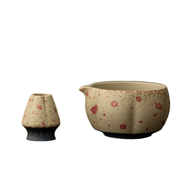 2 8Pcs Japanese Flint Red Matcha Set: Bamboo Whisk Bowl Box Exquisite Tea Tools Gift Teapots