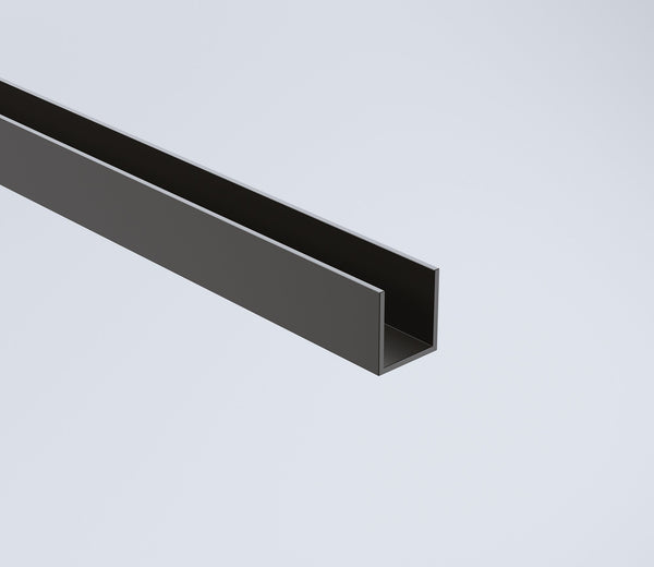 Della Francesca 80Cm Reeded Glass Shower Screen With Black Wall & Floor Channel Shower Enclosures