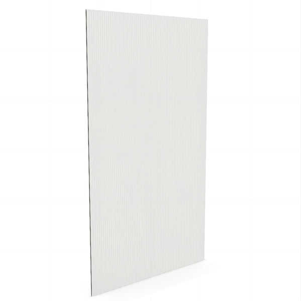 Della Francesca 80Cm Reeded Glass Shower Screen With Gold Wall Channel Shower Enclosures