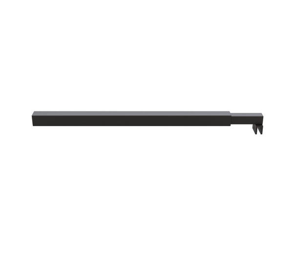Della Francesca 80Cm Reeded Glass Shower Screen With Black Wall Channel & Square Pole Placeholder