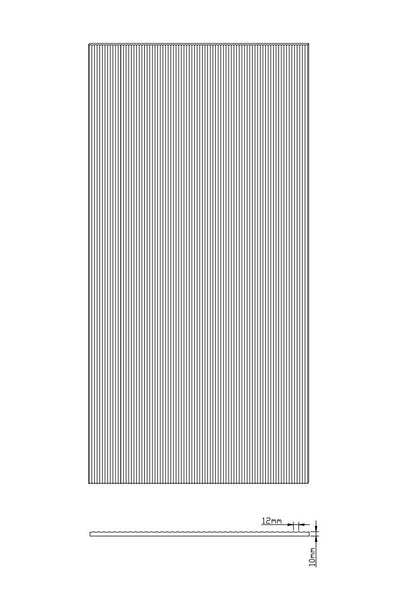 110Cm Reeded Glass Shower Screen With Gold Wall Channel & Square Pole Shower Enclosures