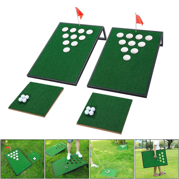 Golf Cornhole Game With Chipping Mats Balls Putters Other Golf Accessories