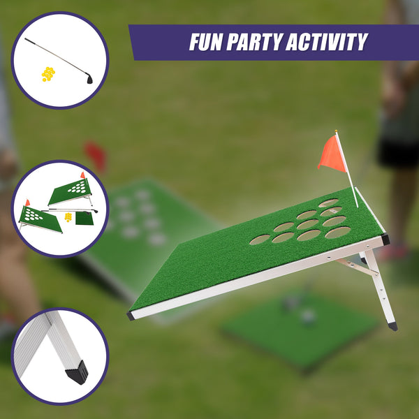 Golf Cornhole Game With Chipping Mats Balls Putters Other Golf Accessories