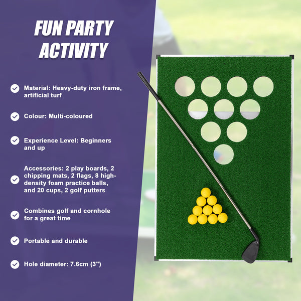 Golf Cornhole Game With Chipping Mats Balls Putters Other Golf Accessories