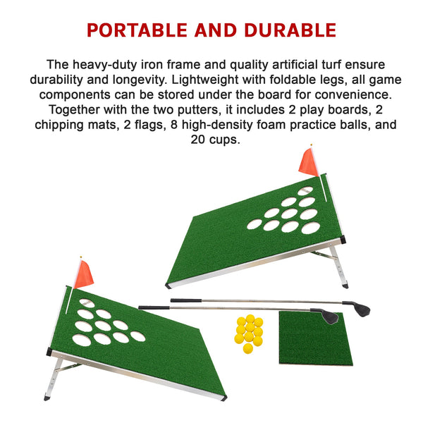 Golf Cornhole Game With Chipping Mats Balls Putters Other Golf Accessories