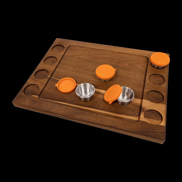 Serving Tray Double Sided Charcuterie Board 8 Sauce Cups Gift Trays