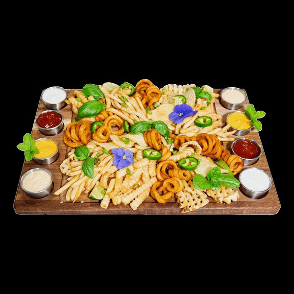 Serving Tray Double Sided Charcuterie Board 8 Sauce Cups Gift Trays