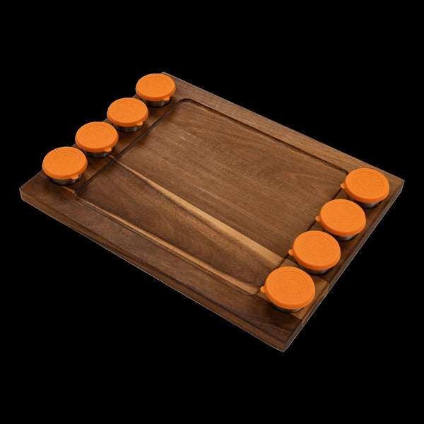 Serving Tray Double Sided Charcuterie Board 8 Sauce Cups Gift Trays