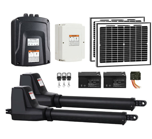 Randy & Travis Machinery 800Kg Double Swing Auto Motor Remote Gate Opener With 20W Solar Backup Gate Openers