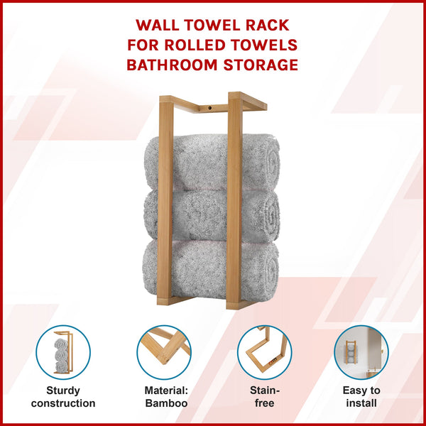 Wall Towel Rack For Rolled Towels Bathroom Storage Towel Racks