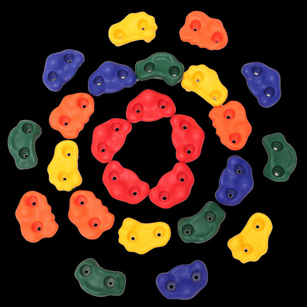 Jungle Gym Rock Kids Wall Mounting Hardware Knotted Rope 25 Handles Playground Climbing Holds