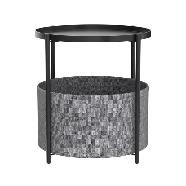 Round Side Table Bedside Storage Basket Side Tables