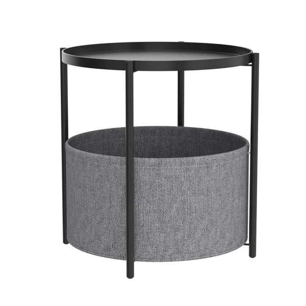 Round Side Table Bedside Storage Basket Side Tables