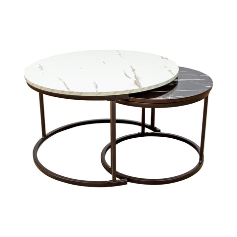 Coffee Table Round Marble Design Nesting Side Furniture Coffee Tables
