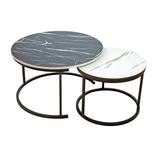 Coffee Table Round Marble Design Nesting Side Furniture Coffee Tables