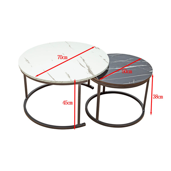 Coffee Table Round Marble Design Nesting Side Furniture Coffee Tables