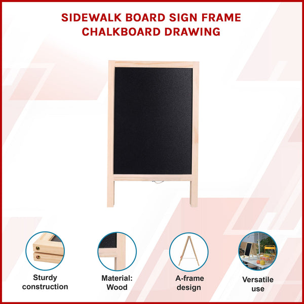 Sidewalk Board Sign Frame Chalkboard Drawing Restaurant Signs