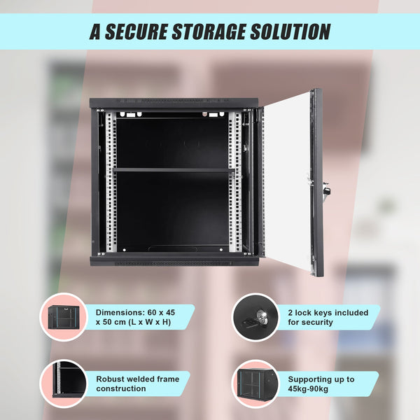 9U Wall Mount Network Server Rack Cabinet Enclosure Other Ent. Networking Racks