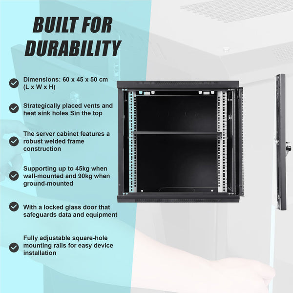 9U Wall Mount Network Server Rack Cabinet Enclosure Other Ent. Networking Racks