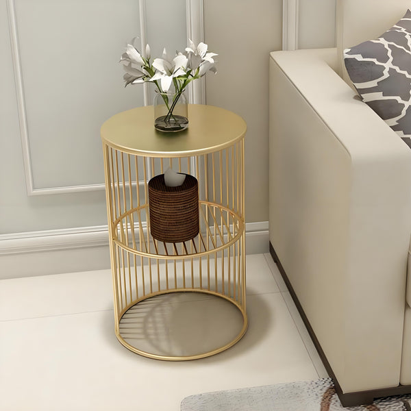 Round Side Table Bedside Bedroom Lounge Furniture Gold Side Tables