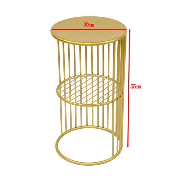 Round Side Table Bedside Bedroom Lounge Furniture Gold Side Tables