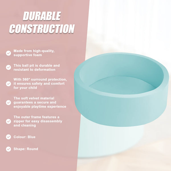 Round Ball Pit Playpen Enclosure Blue Baby Playpens