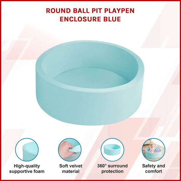 Round Ball Pit Playpen Enclosure Blue Baby Playpens