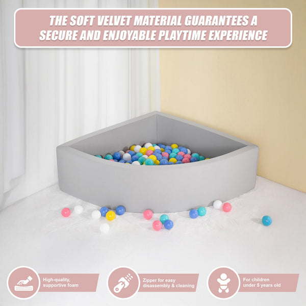 Corner Ball Pit Playpen Enclosure Grey Baby Playpens