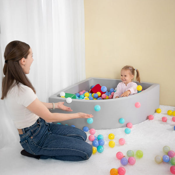 Corner Ball Pit Playpen Enclosure Grey Baby Playpens