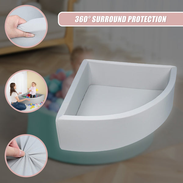 Corner Ball Pit Playpen Enclosure Grey Baby Playpens