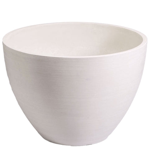 Polished White Planter Bowl 30Cm Planters & Vases