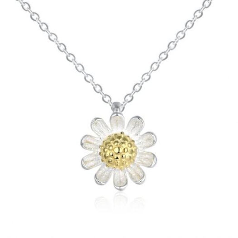 Veile Studios 925 Sterling Silver Necklace Daisy Gold Necklaces & Pendants