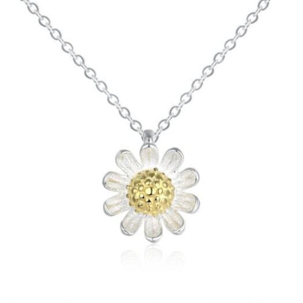Veile Studios 925 Sterling Silver Necklace Daisy Gold Necklaces & Pendants
