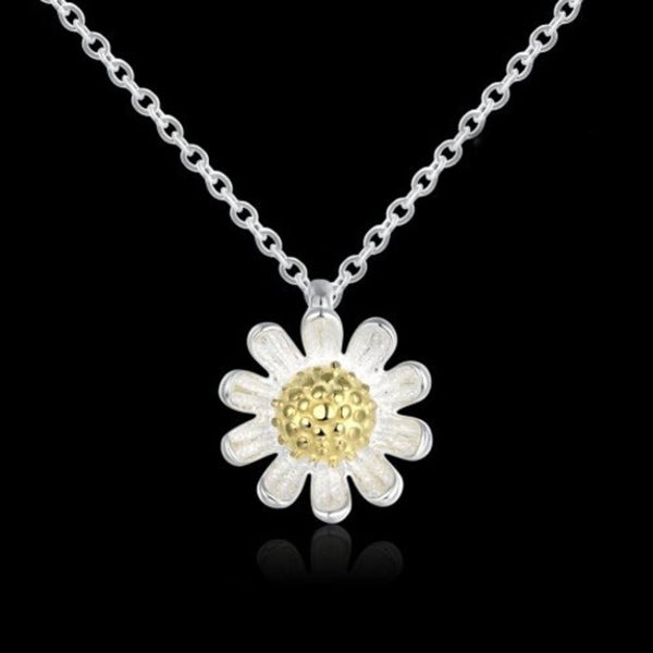 Veile Studios 925 Sterling Silver Necklace Daisy Gold Necklaces & Pendants