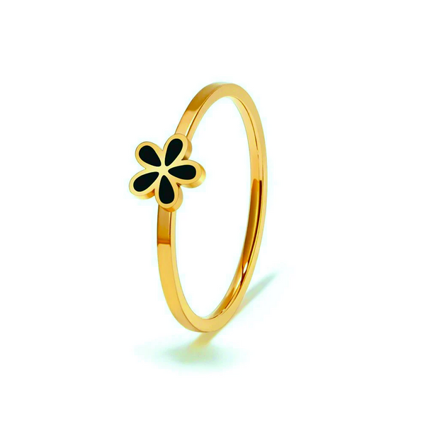 925 Sterling Silver Enamel Flower Ring Rings