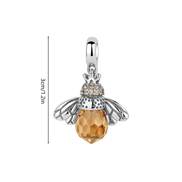 Veile Studios 925 Sterling Silver Yellow Bee Drop Women Earrings