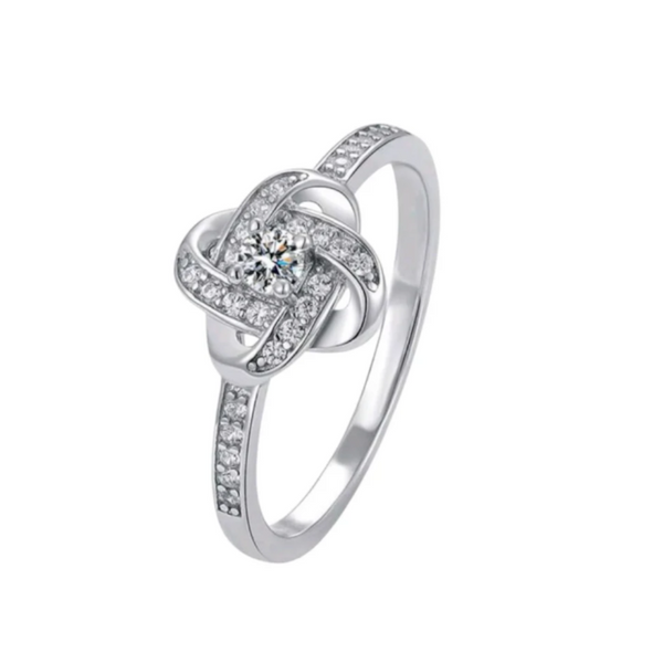 925 Sterling Silver Inlaid Zircon Ring Rings