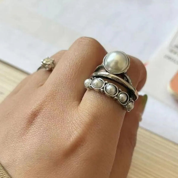 Veile Studios Alloy Three Layered Open Ring Rings