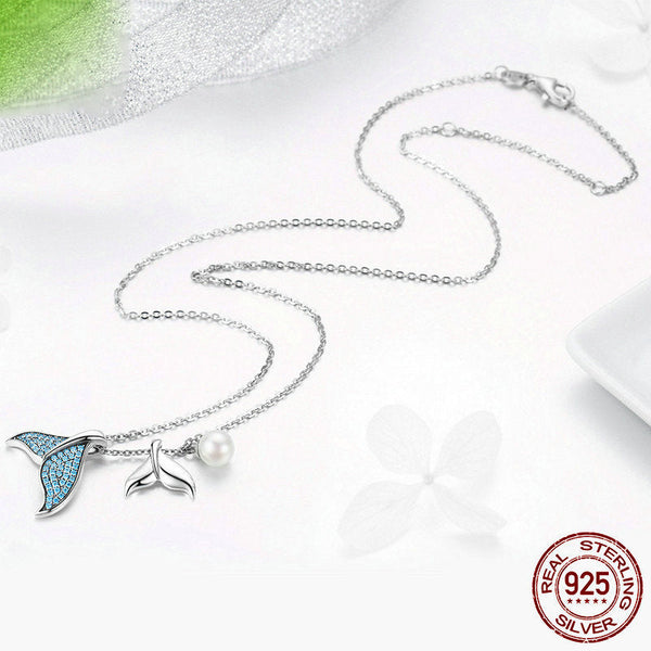 925 Mermaid Tears Zircon Bead Silver Necklace For Women Necklaces & Pendants
