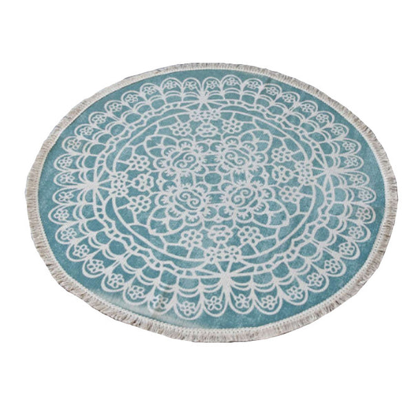 92 X 92Cm Retro Bohemian Carpet Hand Woven Cotton Linen Rug Bedside Geometric Floor Mat Living Room Bedroom Decor Ver 1 Rugs