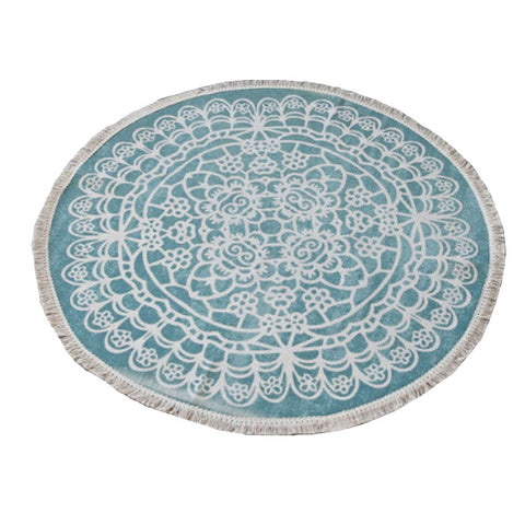 92 X 92Cm Retro Bohemian Carpet Hand Woven Cotton Linen Rug Bedside Geometric Floor Mat Living Room Bedroom Decor Ver 1 Rugs