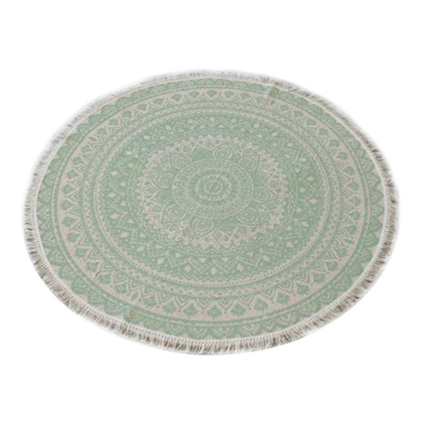 92 X 92Cm Retro Bohemian Carpet Hand Woven Cotton Linen Rug Bedside Geometric Floor Mat Living Room Bedroom Decor Ver 3 Rugs