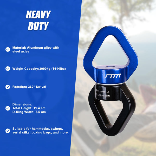 Randy & Travis Machinery 360 Rotating Swing Swivel Hardware Hammock Hanger Hammocks