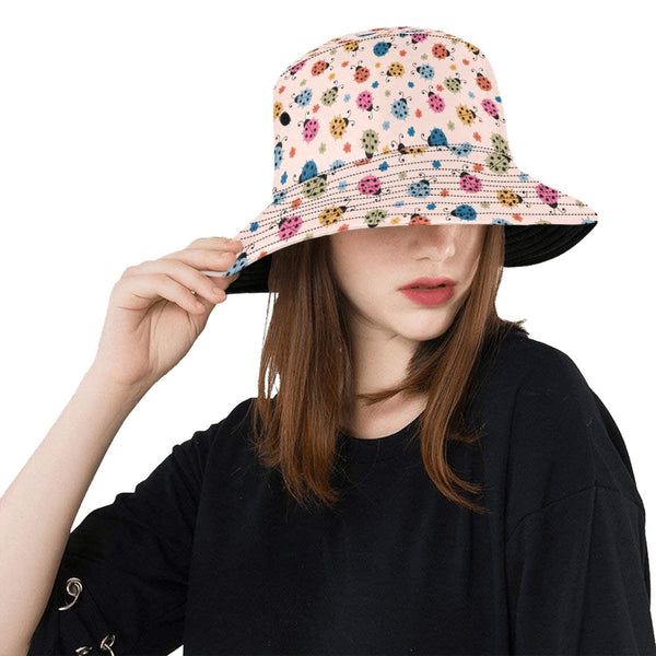 Ladybird Bucket Hat Women Cute Unisex Summer Sun With Vibrant All Over Ladybug Print Hats