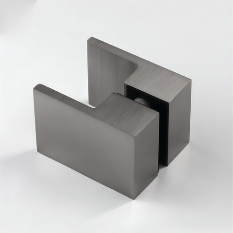 Brass Shower Door Square Double Pull Handle In Gunmetal Shower Doors