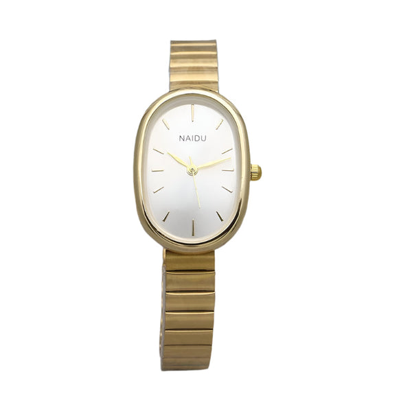 Oval Small Kit Bamboo Strap Girls Watch Fashion Quartz Timepiece Watches
