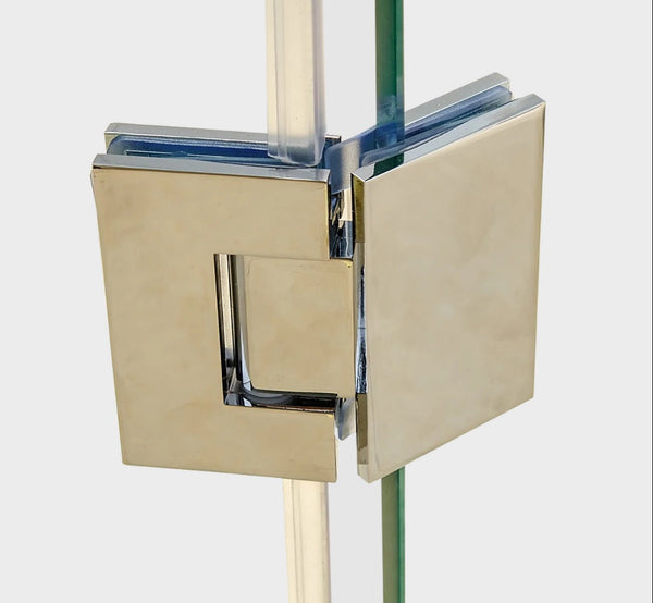 135 Degree Glass To Stainless Steel Square Shower Hinge In Gunmetal Door Hinges