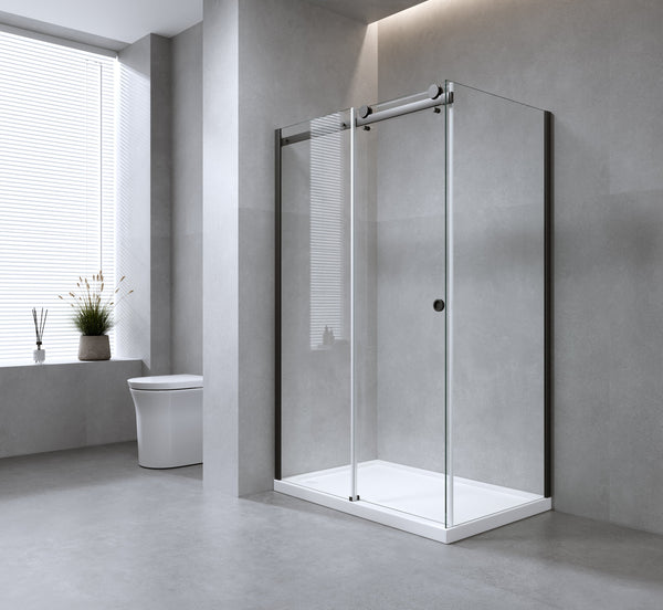 Hardware Accessories For Frameless Glass Sliding Door Shower Screen In Black Shower Enclosures