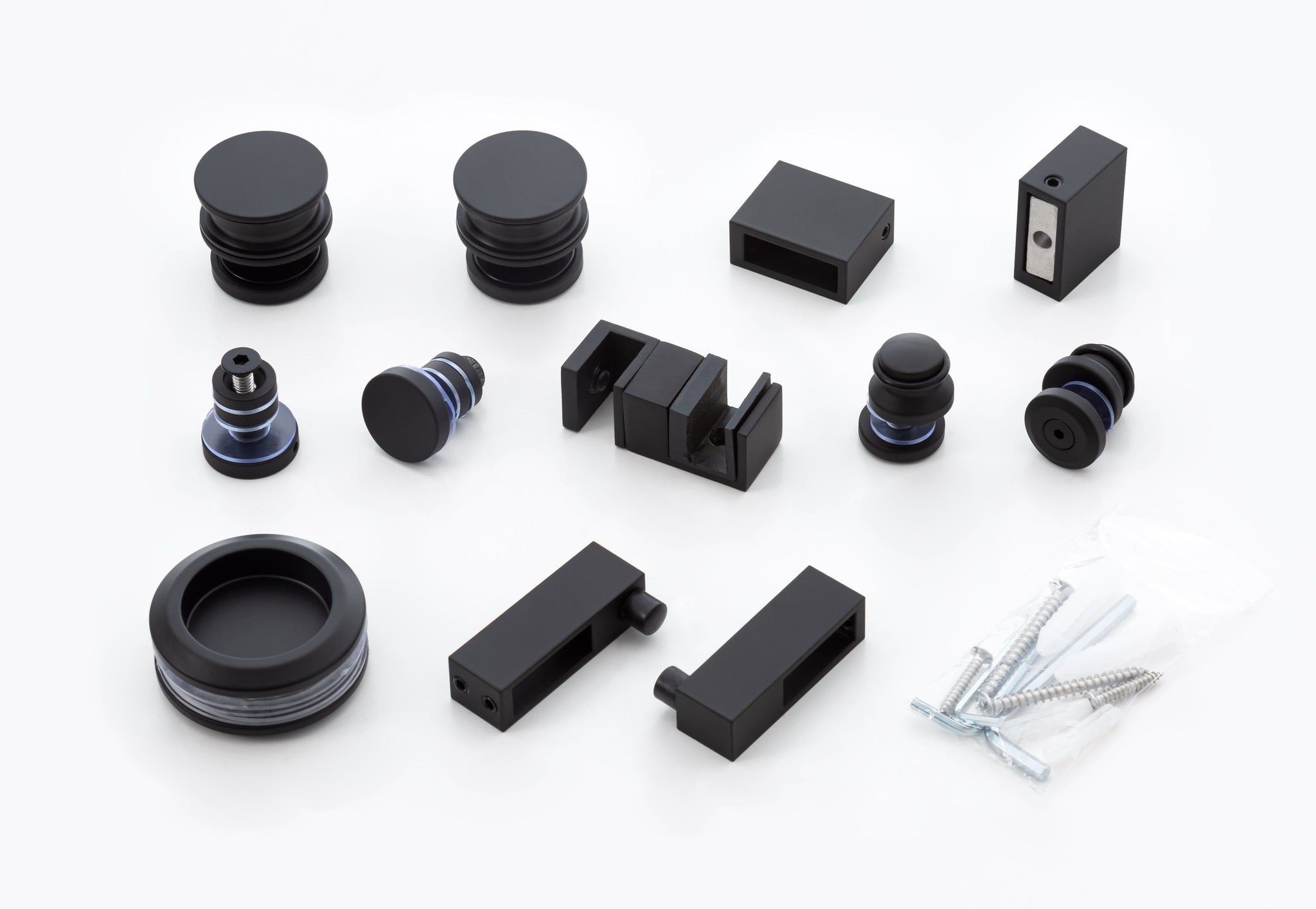 Hardware Accessories For Frameless Glass Sliding Door Shower Screen In Black Shower Enclosures