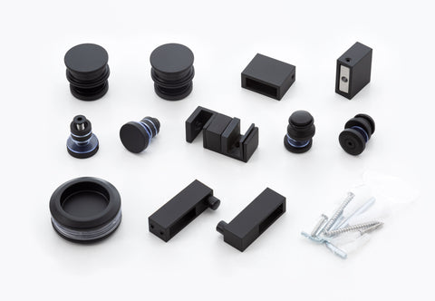 Hardware Accessories For Frameless Glass Sliding Door Shower Screen In Black Shower Enclosures